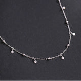 925 Silver Choker Necklace Geometric Round Chain Jewelry