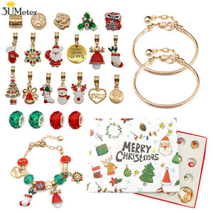 Christmas Advent Calendar Bracelet DIY Charm Jewelry Set