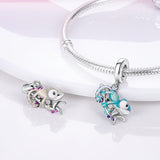 Christmas Socks Chameleon Angel Wings Charm Bracelet Necklace Beads