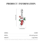 Christmas Socks Enamel Bracelet Pendant S925 Silver