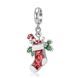 Christmas Socks Enamel Bracelet Pendant S925 Silver