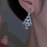 Christmas Tree Earrings S925 Silver Needle High-end Sense Earrings