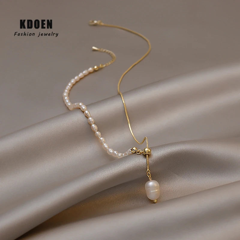 Baroque Natural Pearl Pendant Necklace for Women