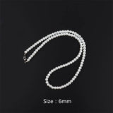 Classic Cross Pendant Necklace Men Pearls Stainless Steel Chain