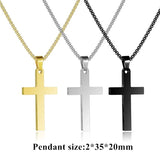 Classic Cross Pendant Necklace Men Pearls Stainless Steel Chain