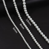 Classic Cross Pendant Necklace Men Pearls Stainless Steel Chain