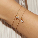 Pave Zircon 26 Letter Chain Bracelet Women's Jewelry Gift