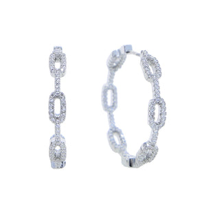 Micro Pave CZ Hoop Earring For Women 5A Cubic Zirconia Open Circle Hoops