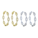Micro Pave CZ Hoop Earring For Women 5A Cubic Zirconia Open Circle Hoops