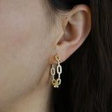 Micro Pave CZ Hoop Earring For Women 5A Cubic Zirconia Open Circle Hoops