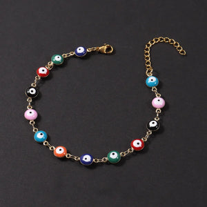 Vintage Colorful Link Chain Anklet for Women