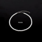 Simulated Pearl Anklet 4/6/8/10mm Bead Anklet