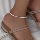 Simulated Pearl Anklet 4/6/8/10mm Bead Anklet