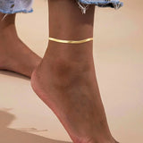 Classic Snake Fish Bone Chain Anklet Stainless Steel Link Chain Anklet For Women