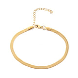 Classic Snake Fish Bone Chain Anklet Stainless Steel Link Chain Anklet For Women