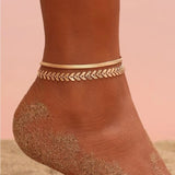 Classic Snake Fish Bone Chain Anklet Stainless Steel Link Chain Anklet For Women