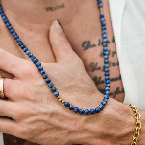 Classic 6mm Stone Beaded Necklace Men Gift