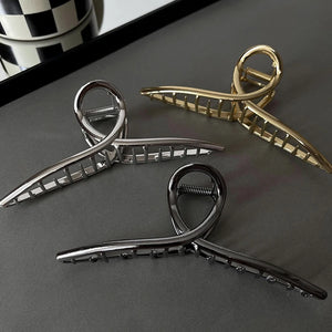 Copper Hair Clips Silver Metal Hair Claw Back of Head Hair Accessories