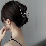 Copper Hair Clips Silver Metal Hair Claw Back of Head Hair Accessories