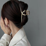 Copper Hair Clips Silver Metal Hair Claw Back of Head Hair Accessories