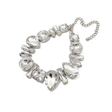 Clear Crystal Choker Necklace Women Silver CZ Clavicle Chain Party Jewelry