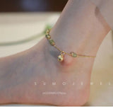 Retro Bell Bracelet Hetian Jade Green Natural Gift Dropship