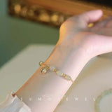 Retro Bell Bracelet Hetian Jade Green Natural Gift Dropship