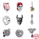 Clown Demon Mask Cross Scepter 925 Silver Charms Beads
