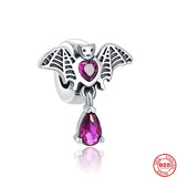 Clown Demon Mask Cross Scepter 925 Silver Charms Beads