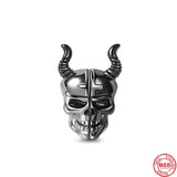 Clown Demon Mask Cross Scepter 925 Silver Charms Beads
