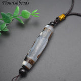 Coffee Agate Guanyin Buddha Statue Amulet DZI Pendant Necklace