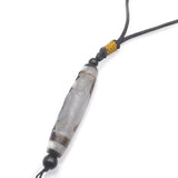 Coffee Agate Guanyin Buddha Statue Amulet DZI Pendant Necklace