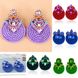 Colorful Crystal Earrings High-quality Round Drop Jewelry