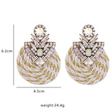 Colorful Crystal Earrings High-quality Round Drop Jewelry