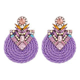 Colorful Crystal Earrings High-quality Round Drop Jewelry