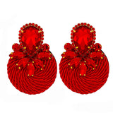 Colorful Crystal Earrings High-quality Round Drop Jewelry