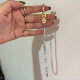Colorful Smiley Daisy Flowers Beaded Bracelet Necklace Choker