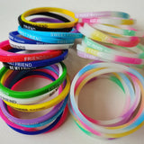 20PCS Bulk Silicone Friendship Wristband Mix Print Bracelets