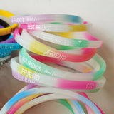 20PCS Bulk Silicone Friendship Wristband Mix Print Bracelets