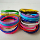 20PCS Bulk Silicone Friendship Wristband Mix Print Bracelets
