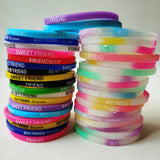 20PCS Bulk Silicone Friendship Wristband Mix Print Bracelets