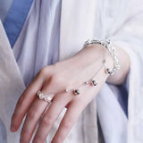 Adjustable Vintage Butterfly Bell Antique Ring Bracelet