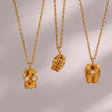 Sexy Body Pendant Necklace Stainless Steel 18K Plated Crystal Paved Jewelry