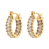 Summer Colorful Crystal Hoop Earrings Red Pink Purple CZ
