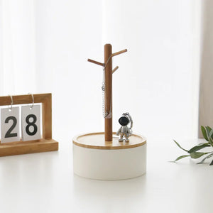 Round Base Branch Storage Box Earring Pendant Desktop Rack Jewelry Boxes