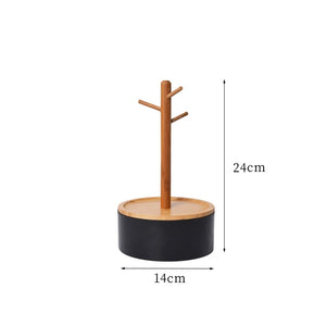 Round Base Branch Storage Box Earring Pendant Desktop Rack Jewelry Boxes