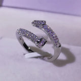 Screw Shape Zircon Engagement Wedding Eternity Ring