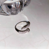 Screw Shape Zircon Engagement Wedding Eternity Ring