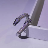 Screw Shape Zircon Engagement Wedding Eternity Ring
