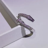 Screw Shape Zircon Engagement Wedding Eternity Ring